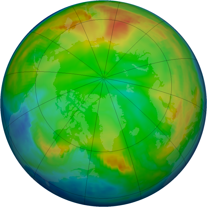 Arctic ozone map for 29 December 1996